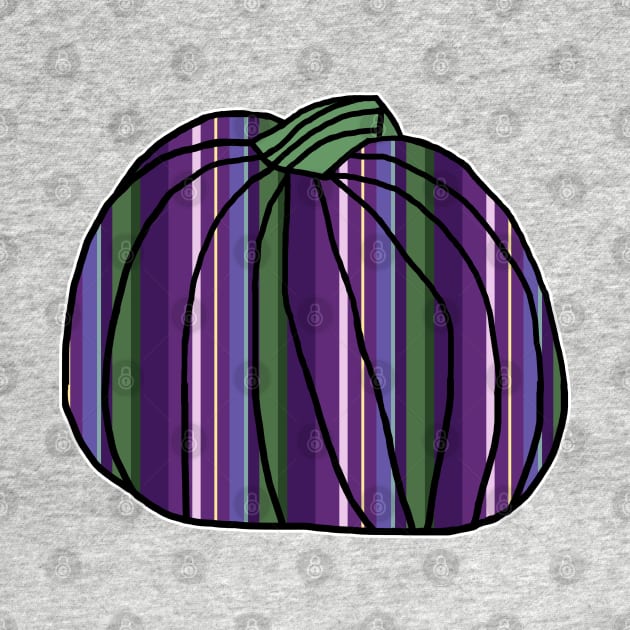 Halloween Horror Pumpkin Purple Green Stripes by ellenhenryart